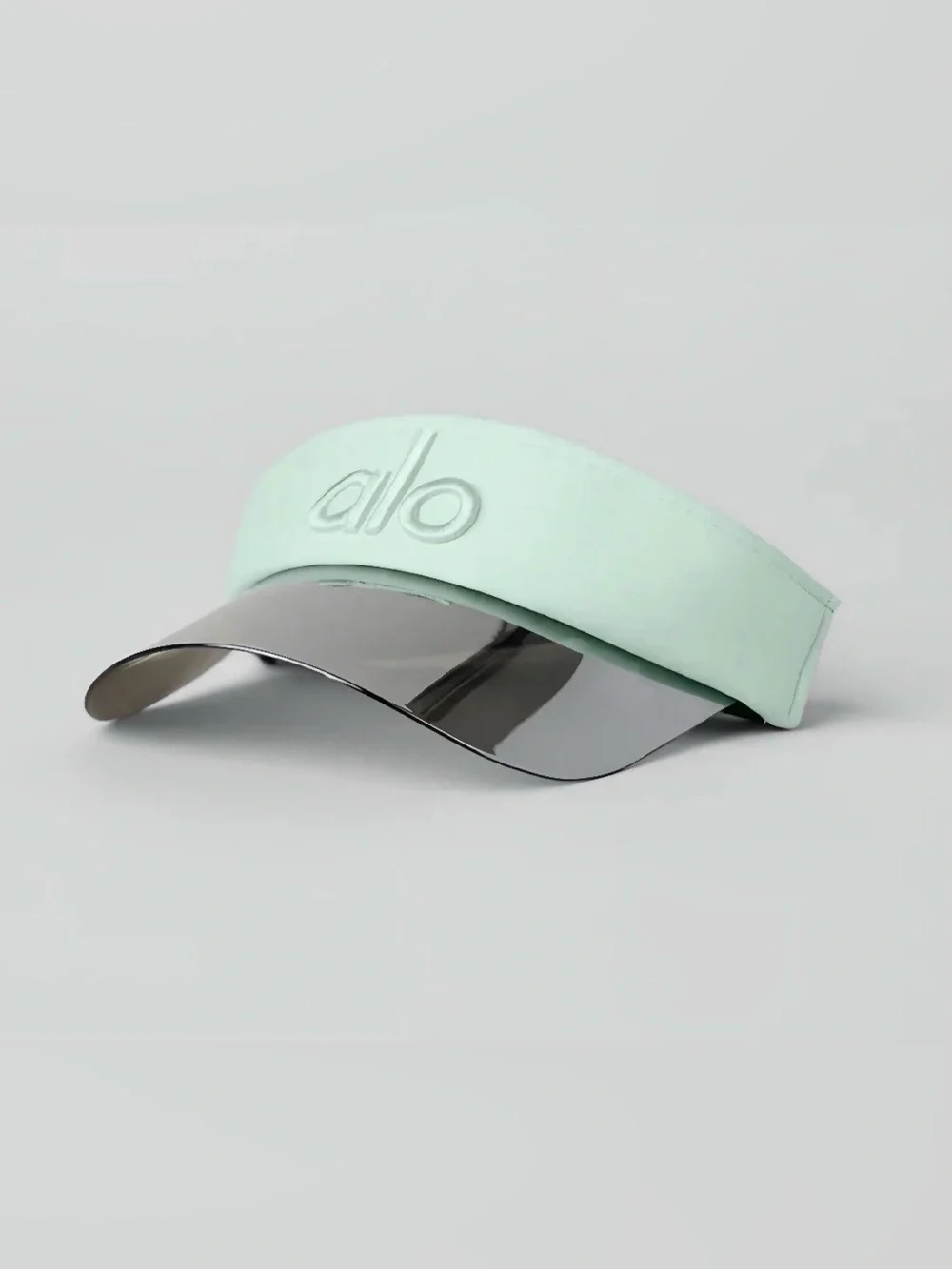 ALO Yoga Mint Silicone Visor with Reflective Silver Brim